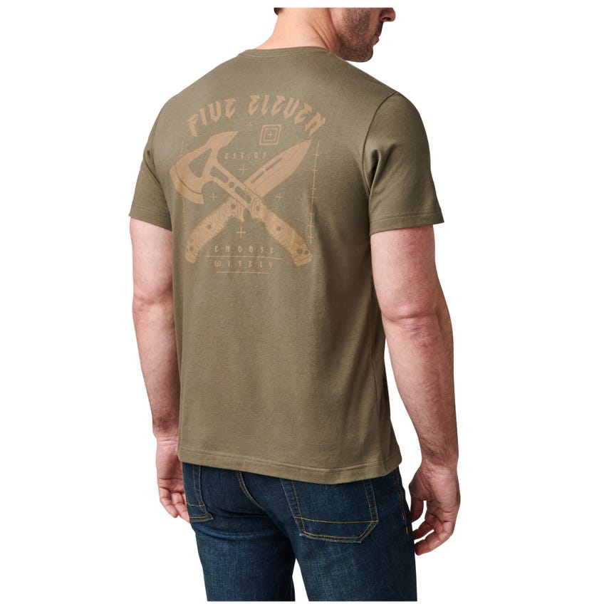 5.11 Tactical CHOOSE WISELY TEE - Ranger Green-Shirts-5.11 Tactical-TacSource