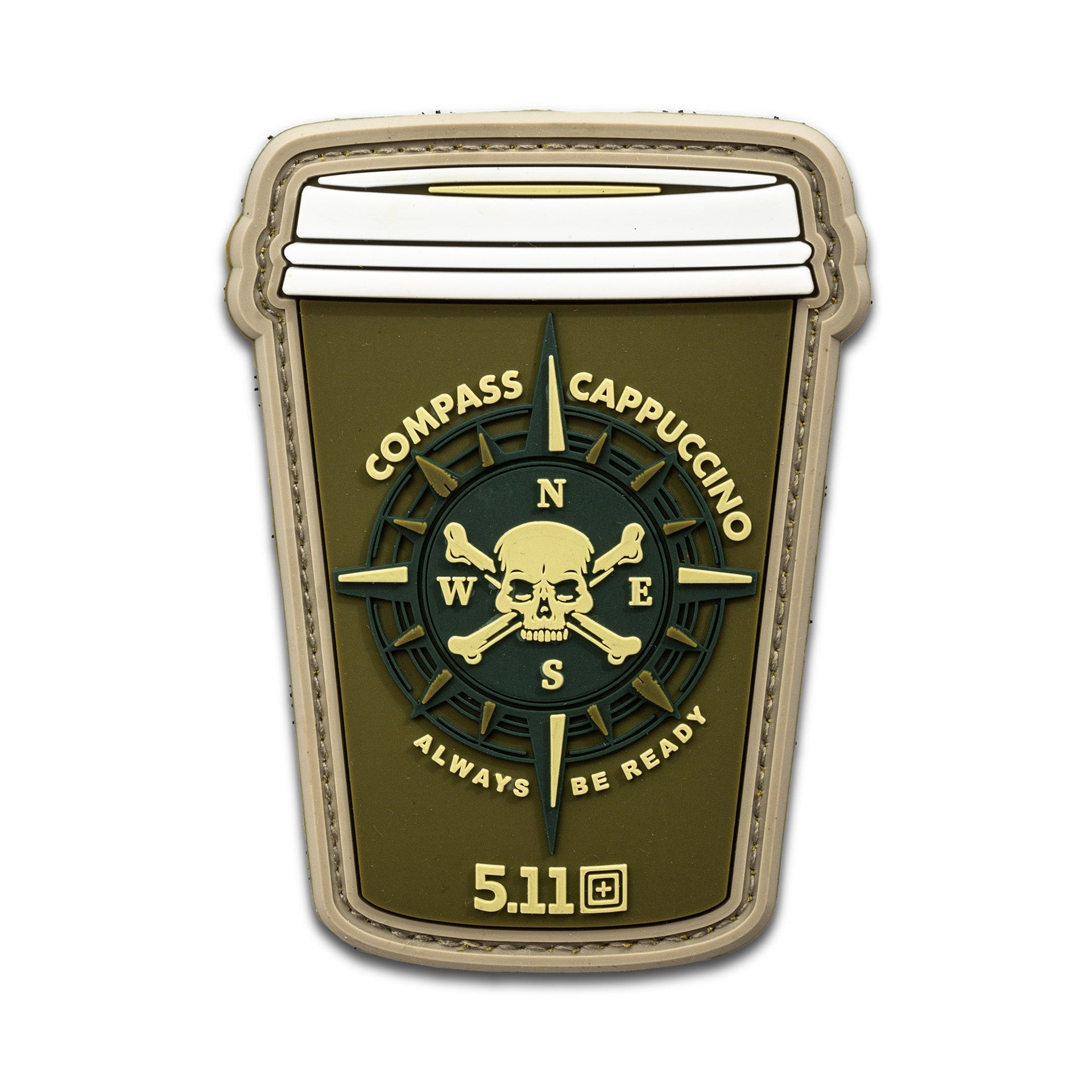 5.11 Tactical Compass Cappuccino Patch-Morale Patches-5.11 Tactical-TacSource