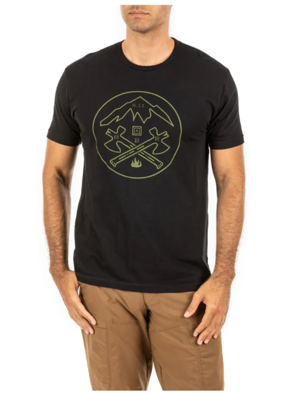 5.11 Tactical Crossed Axe Mountain Tee-T-Shirt-5.11 Tactical-L-Black-TacSource