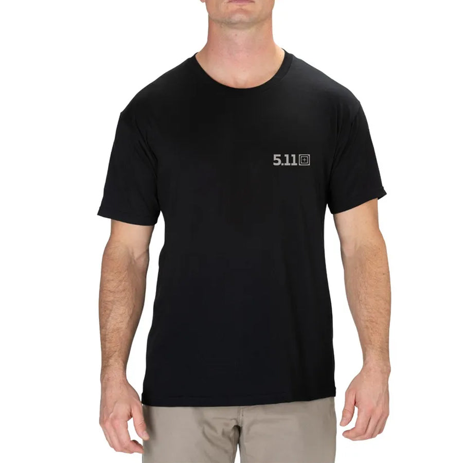 5.11 Tactical Cut Above Tee Short Sleeve Shirt Black-Shirts-5.11 Tactical-TacSource