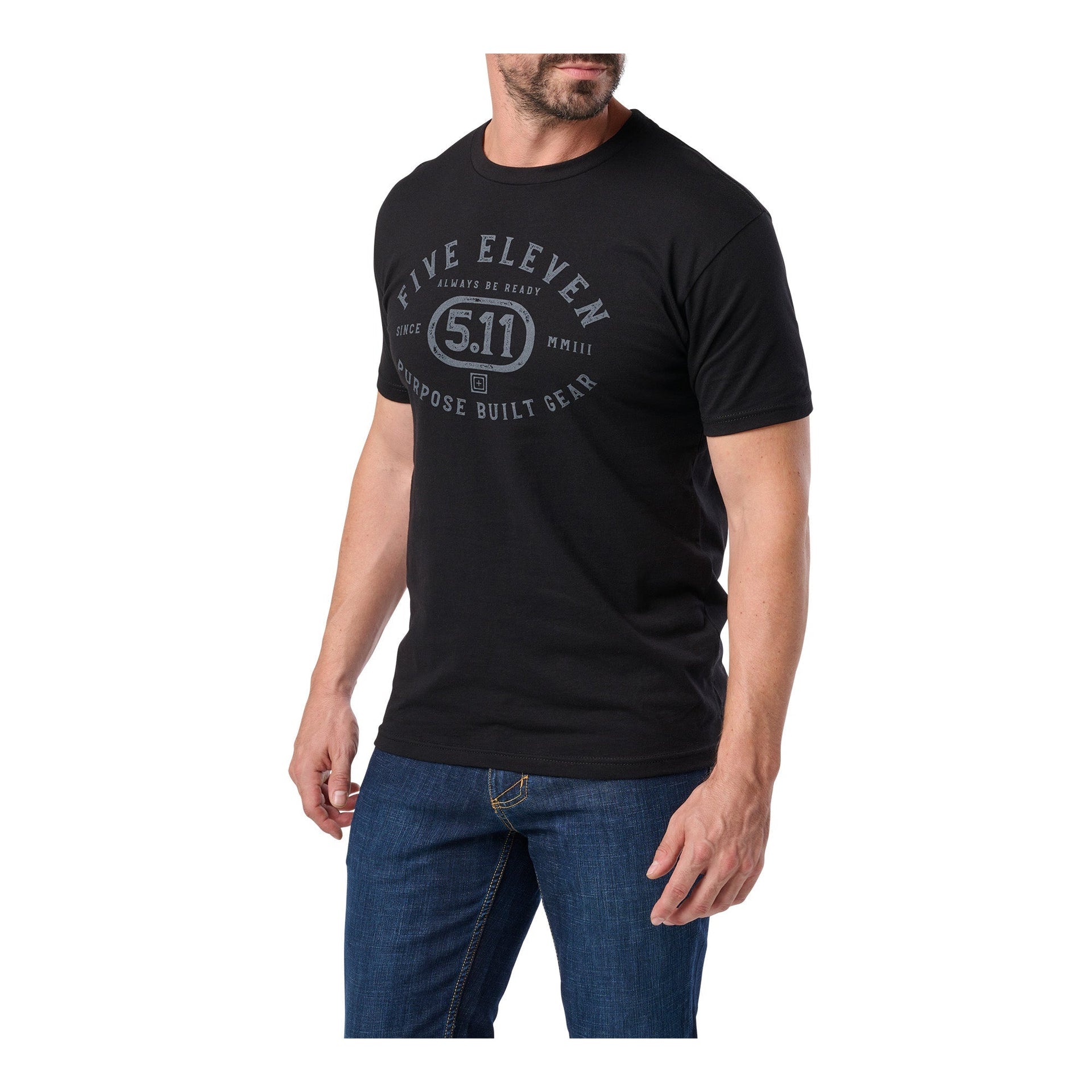 5.11 Tactical Purpose Crest Tee Black-T-Shirt-5.11 Tactical-Small-TacSource