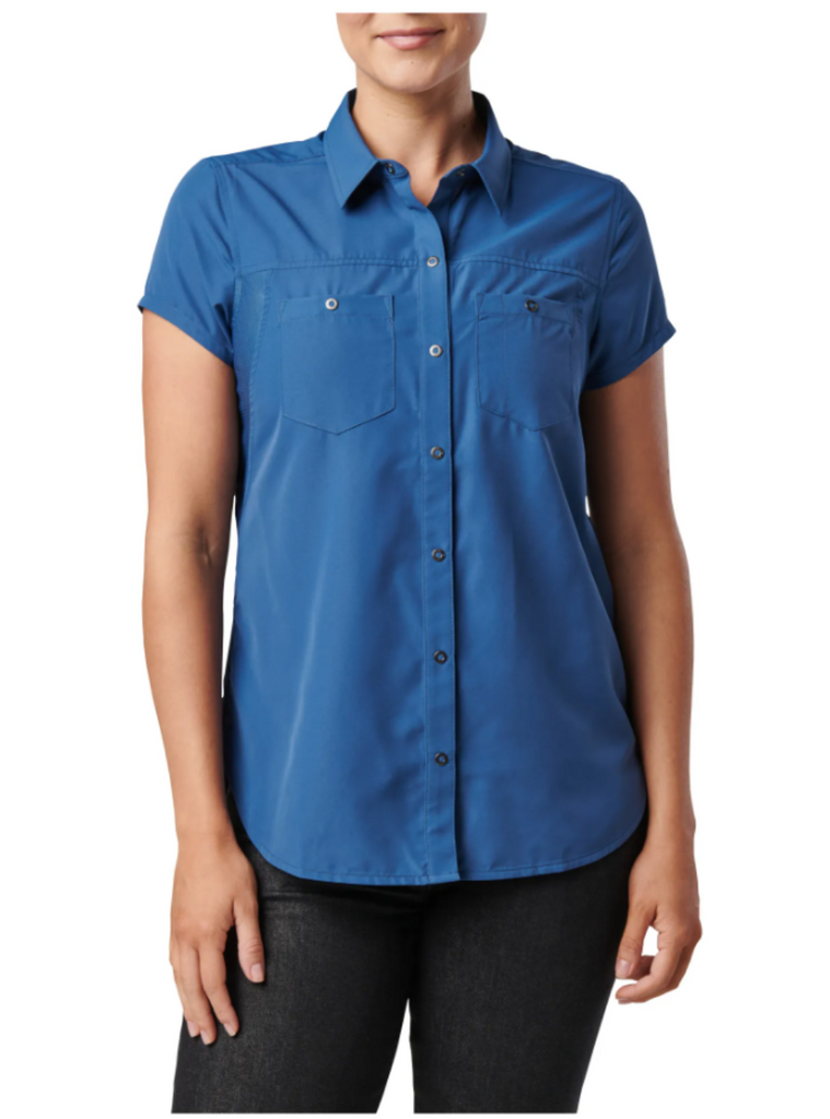 5.11 Tactical Women's Marksman Short Sleeve Shirt-Short Sleeves-5.11 Tactical-L-Ensign Blue-TacSource