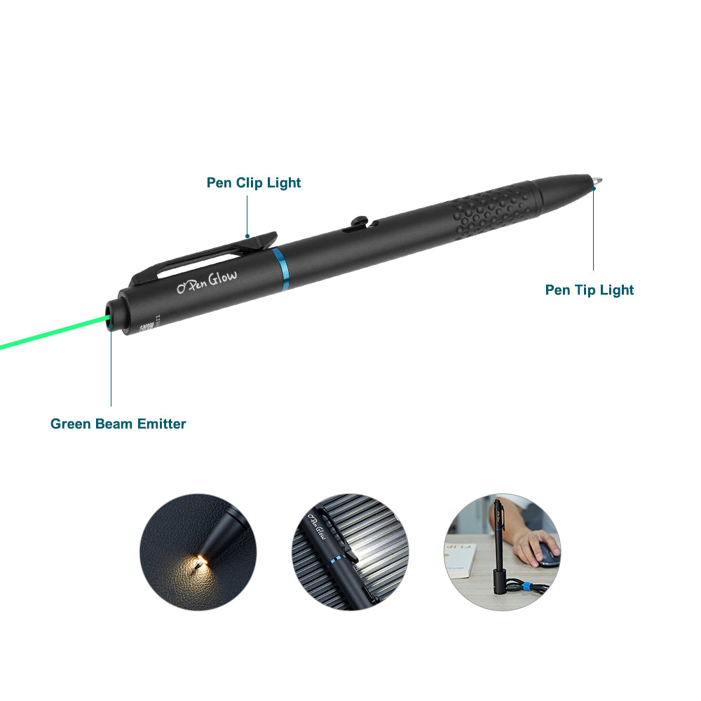 Olight Open Glow Max.120 Lumens Rechargeable EDC Penlight with Green Laser