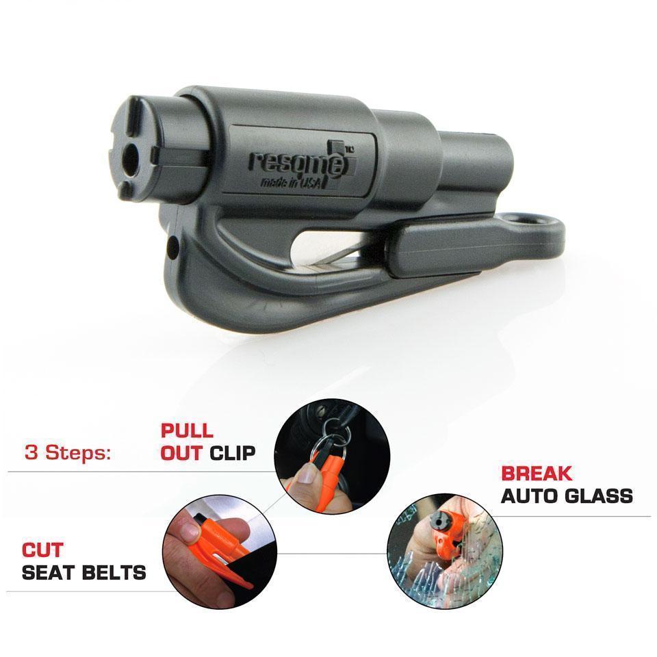 ResQme Rescue and Escape Tool with Glass Breaker and Seat Belt Cutter