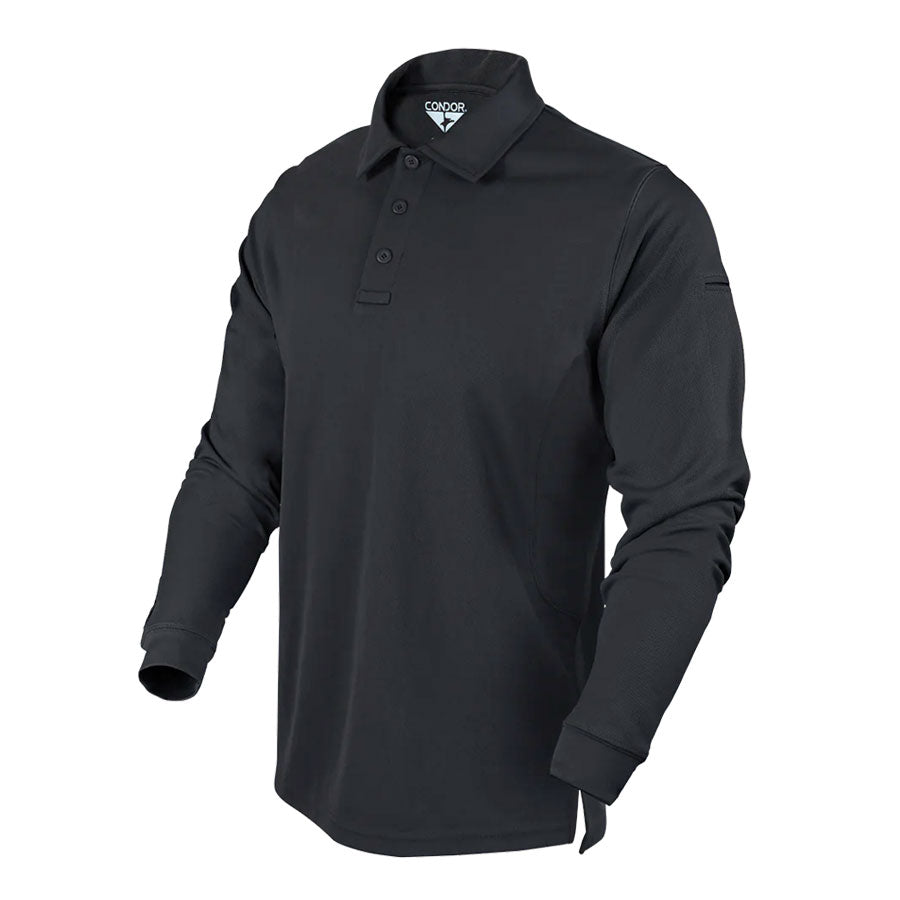 Condor Performance Long Sleeve Tactical Polo-Long Sleeves-Condor Outdoor-Black-Small-TacSource