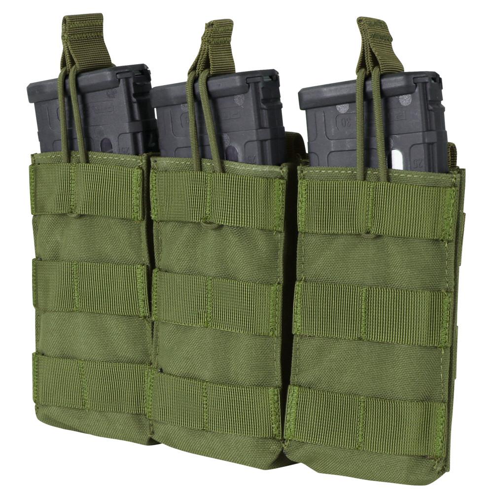 Condor Triple M4 Open Top Mag Pouch Olive Drab-Accessories-Condor Outdoor-TacSource