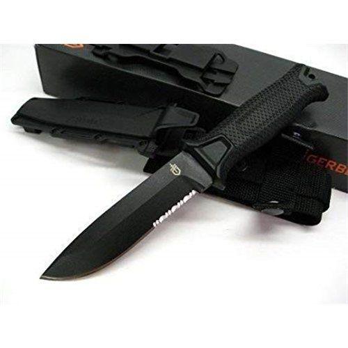 Gerber StrongArm Fixed Blade Knife Black Partially Serrated-Knives-Gerber-TacSource