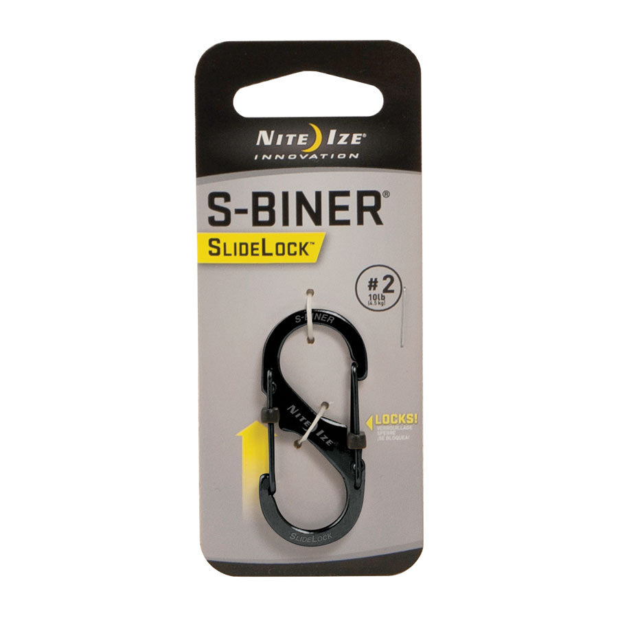 Nite-Ize S-Biner SlideLock #2 Steel Black-Outdoor and Survival-Nite-Ize-Black-TacSource