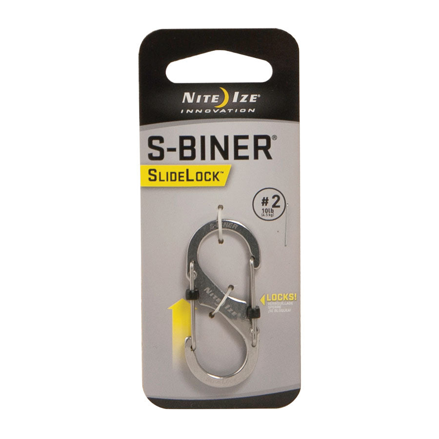 Nite-Ize S-Biner SlideLock #2 Steel Black-Outdoor and Survival-Nite-Ize-Stainless-TacSource