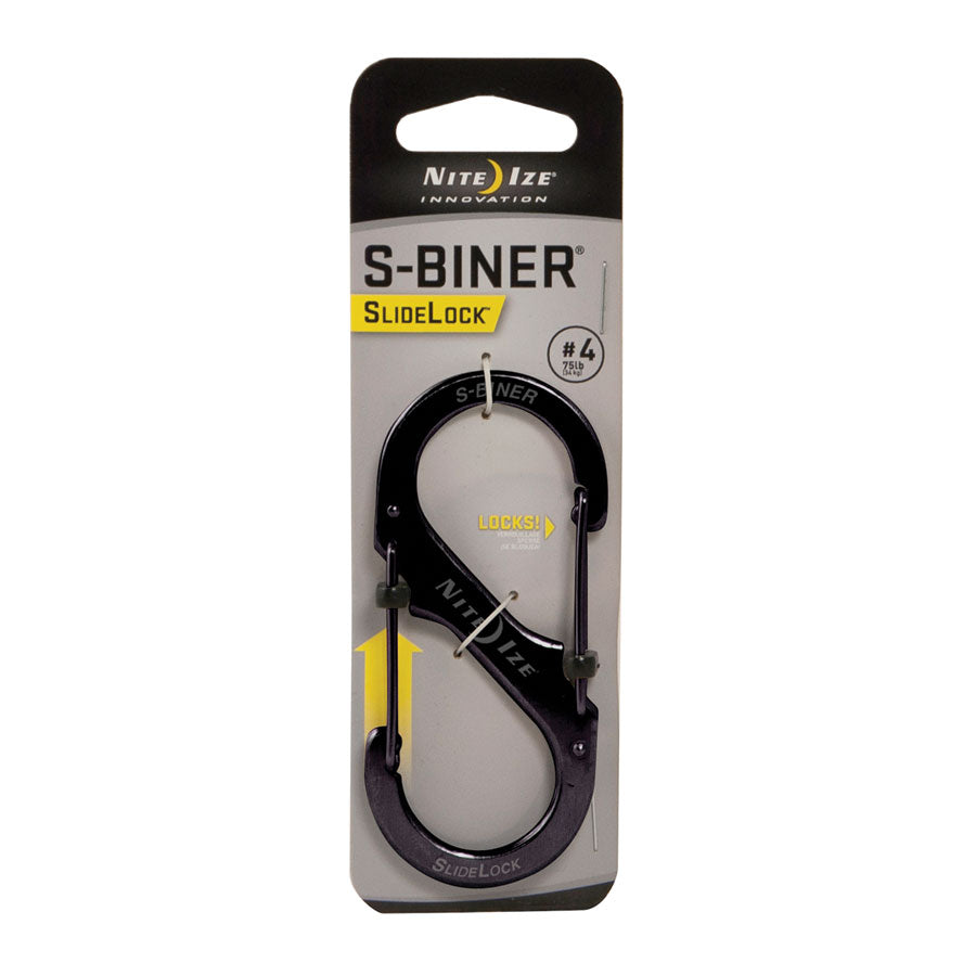 Nite-Ize S-Biner SlideLock #4 Steel Black-Outdoor and Survival-Nite-Ize-Black-TacSource