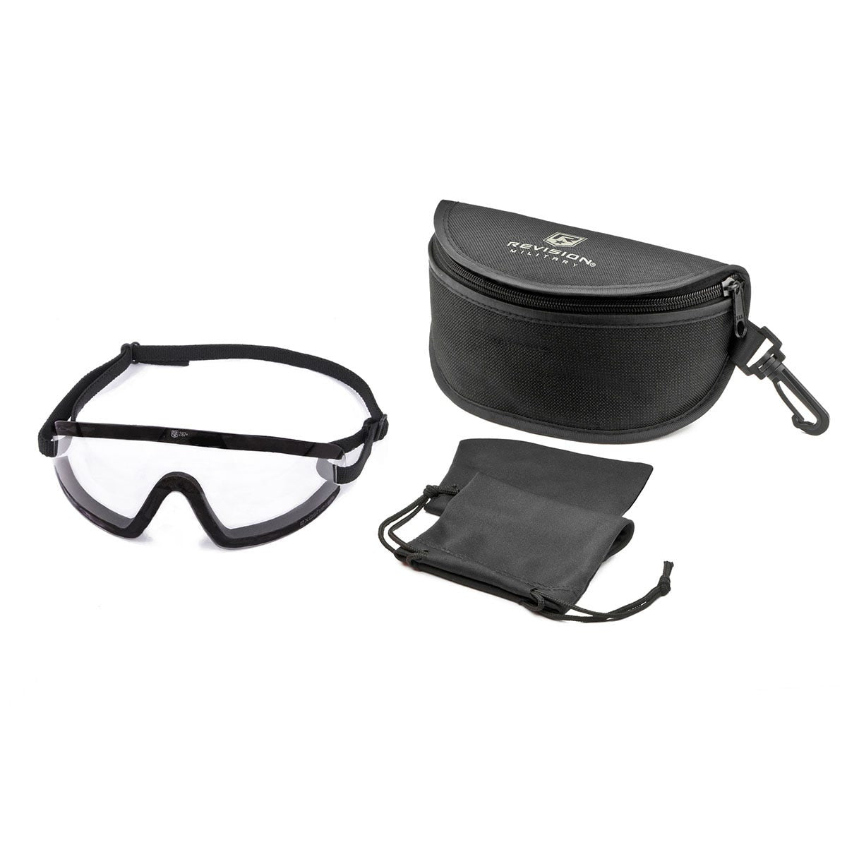 Revision Military EXOSHIELD LOW PROFILE EYEWEAR FULL STRAP KIT - Clear - Black-Eyewear-Revision Military-TacSource