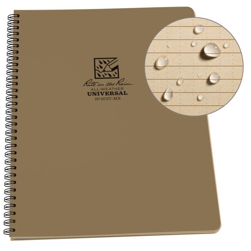 Rite in the Rain 973T-MX Side Spiral Notebook Universal Tan-Pens, Notebooks and Stationery-Rite in the Rain-TacSource