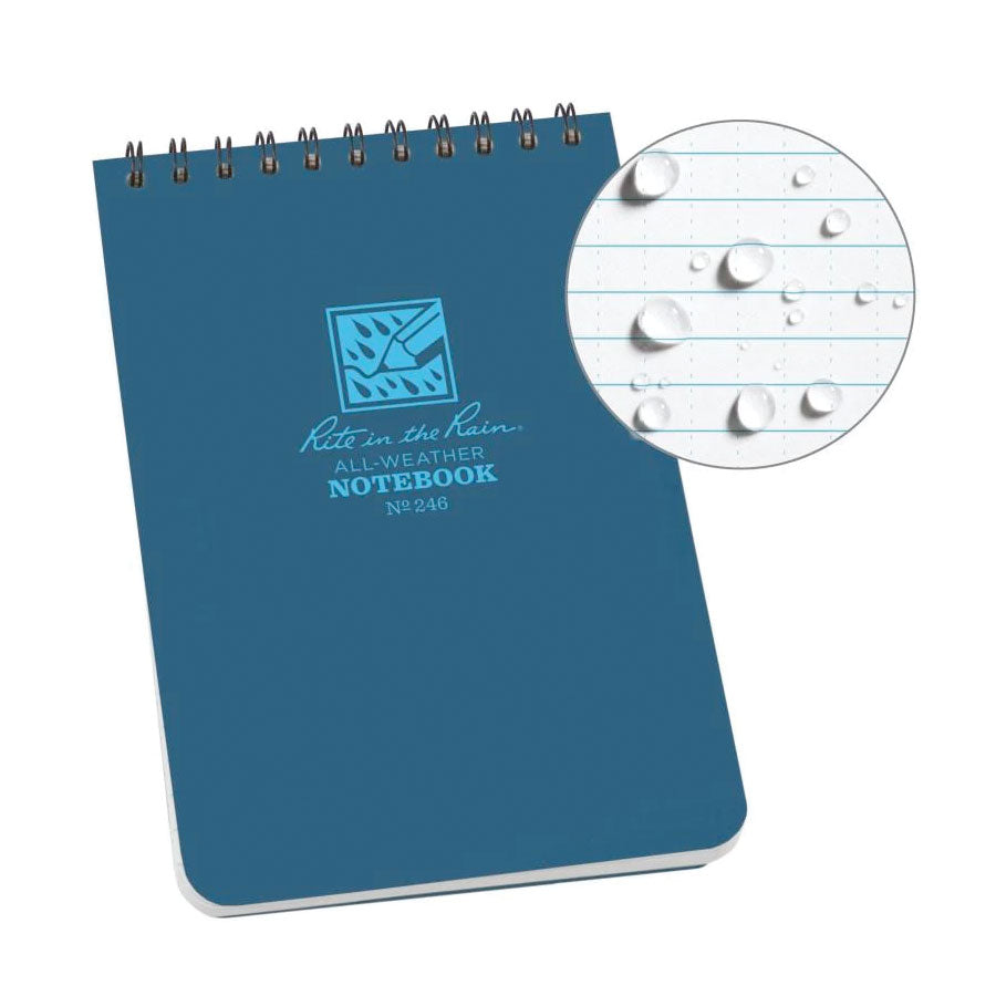 Rite in the Rain No246 Top Spiral 4x6 Notebook Universal Blue-Pens, Notebooks and Stationery-Rite in the Rain-TacSource