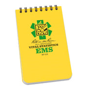 Rite in the Rain Top Spiral 3 x 5 Emergency Medical Services Polydura Notebook Vital Statistics Form/Notes Yellow-Pens, Notebooks and Stationery-Rite in the Rain-TacSource