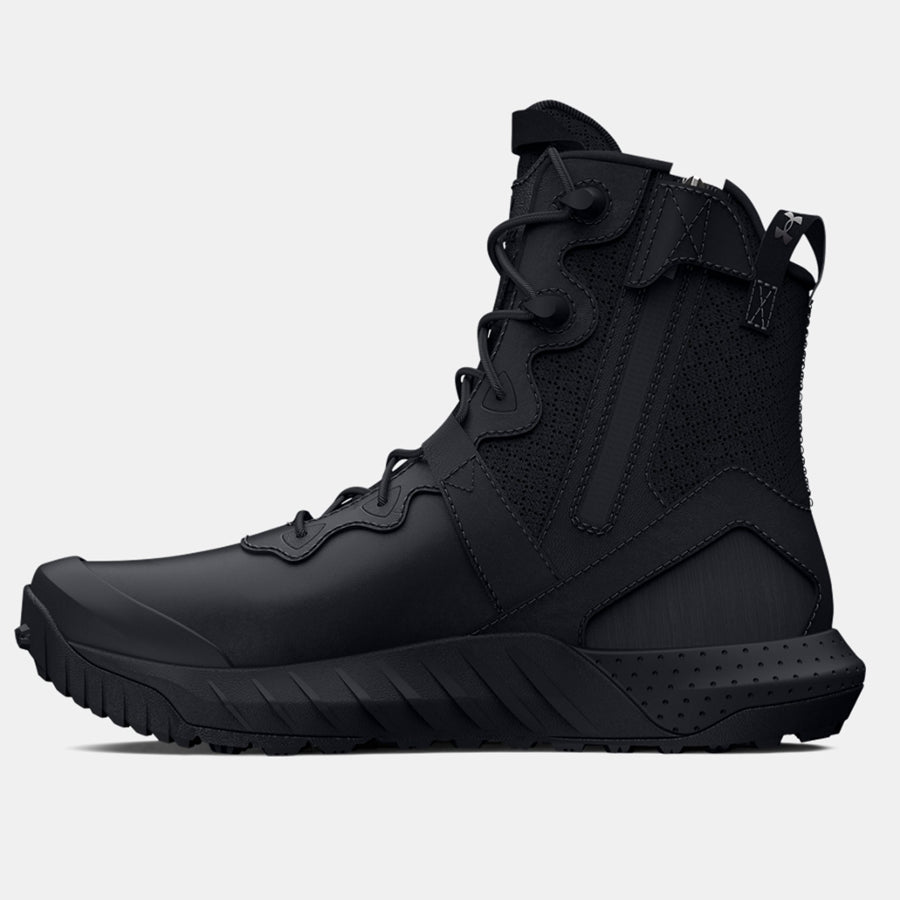 Under Armour Men's Micro G Valsetz Leather Waterproof Zip Tactical Boots - Black-Boots-Under Armour-TacSource