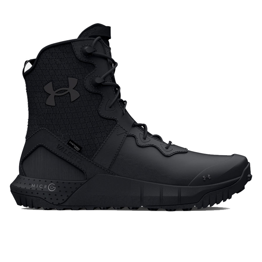 Under Armour Men's Micro G Valsetz Leather Waterproof Zip Tactical Boots - Black-Boots-Under Armour-TacSource