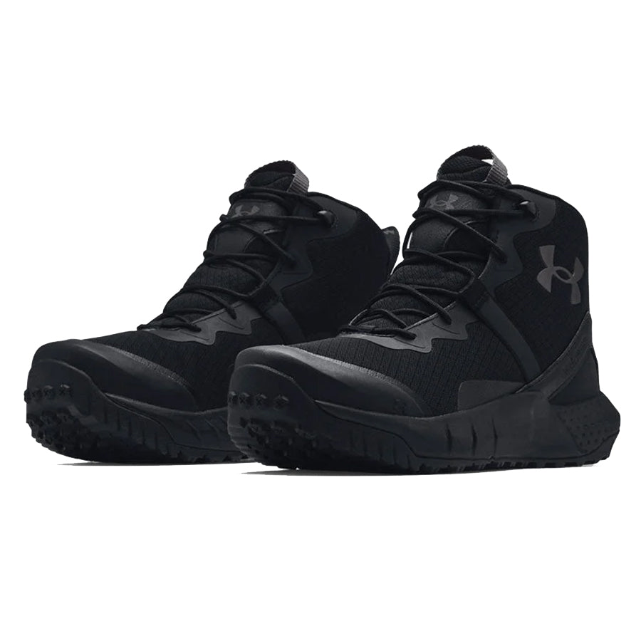 Under Armour Men's Micro G Valsetz Mid Tactical Boots Black-Footwear-Under Armour-TacSource